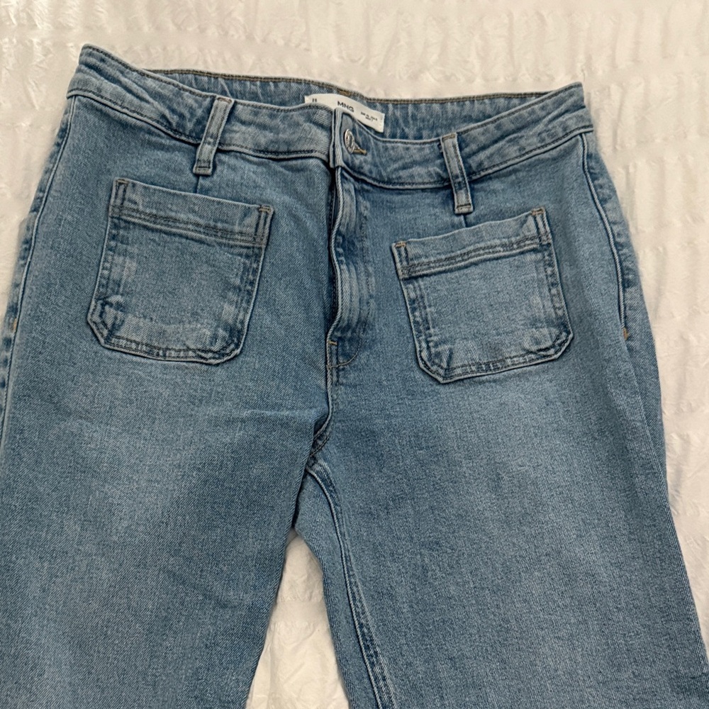 Mango Light Blue Straight Leg Jeans